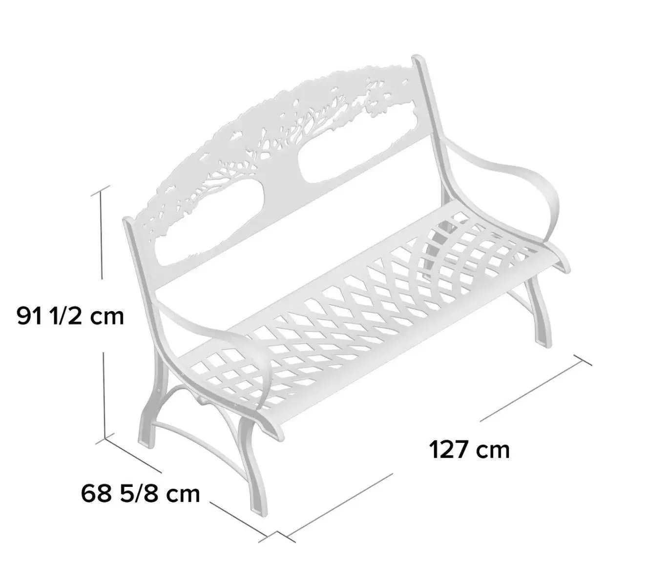 100% Cast Iron Garden Bench With Tree 5 100% Cast Iron Garden Bench With Tree - Image 5