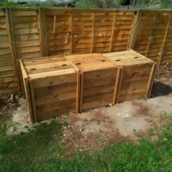 1150 Litre Blackdown Range Triple Standard Wooden Composter With Lids