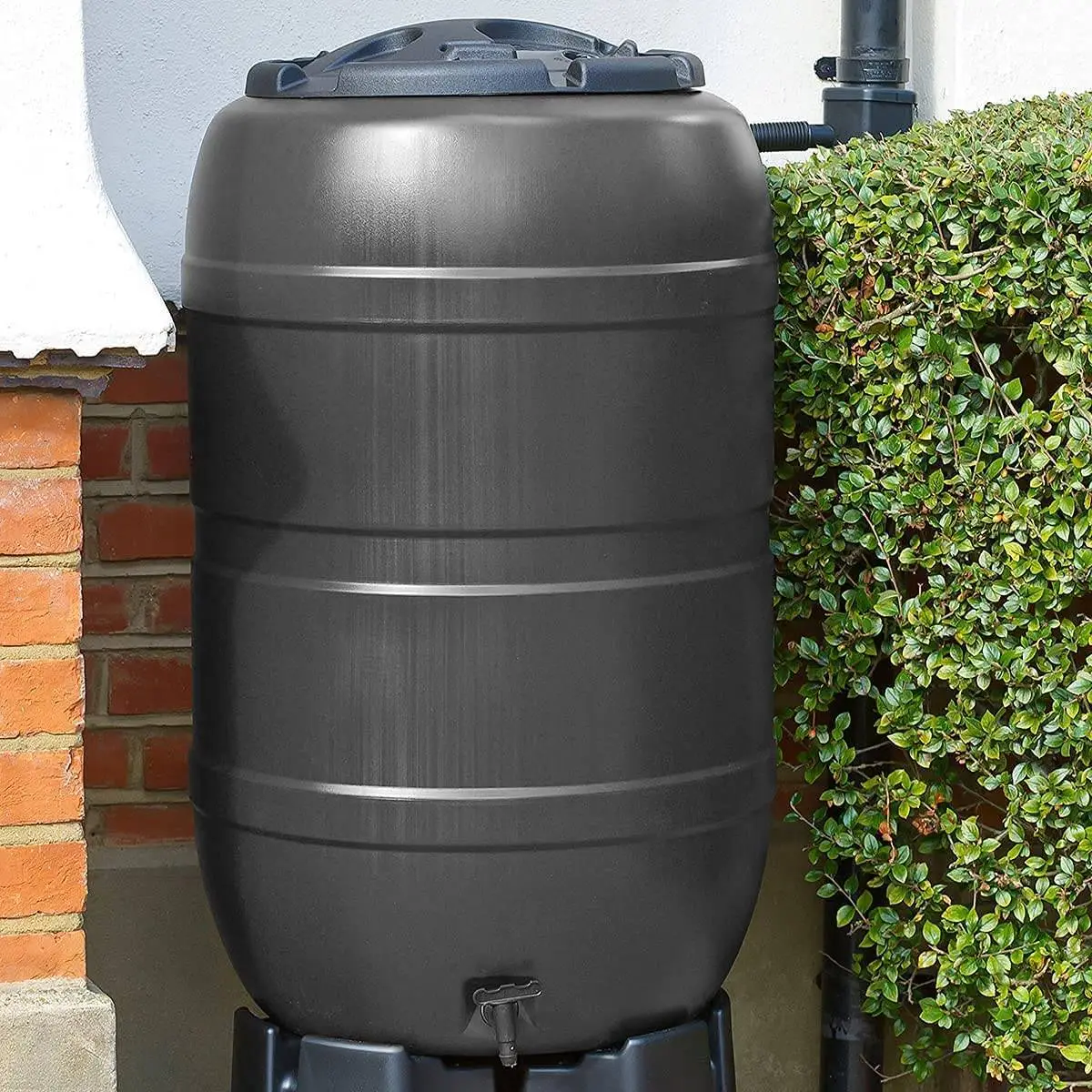 Strata 120L Standard Barrel Water Butt Black 1 Strata 120L Standard Barrel Water Butt Black