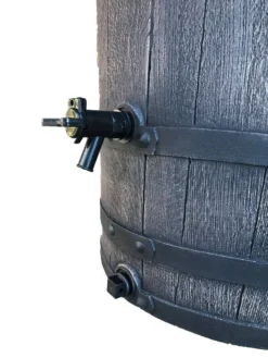 ROTO 130L Conical Oak Barrel Wood Effect Water Butt -Gun Garden Shop 130 litre roto barrel 2 jpg