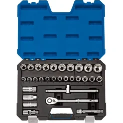 Draper Tools Metric Socket Set, 1/2" Sq. Dr. (30 Piece)