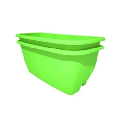 Rainwater Terrace 2 Pack Planter Kit - Bright Green (2 Planters & 2 Capillary Mats)