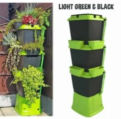 Rainwater Terrace 4 Pack Planter Kit - Bright Green (4 Planters & 4 Capillary Mats) -Gun Garden Shop 200l rainwater terrace water butt planter 3 tier 3 5 3 jpg