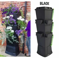 Rainwater Terrace 3 Pack Planter Kit - Black (3 Planters & 3 Capillary Mats) 5 Rainwater Terrace 3 Pack Planter Kit - Black (3 Planters & 3 Capillary Mats) -Gun Garden Shop 200l rainwater terrace water butt planter 3 tier 4 8 jpg