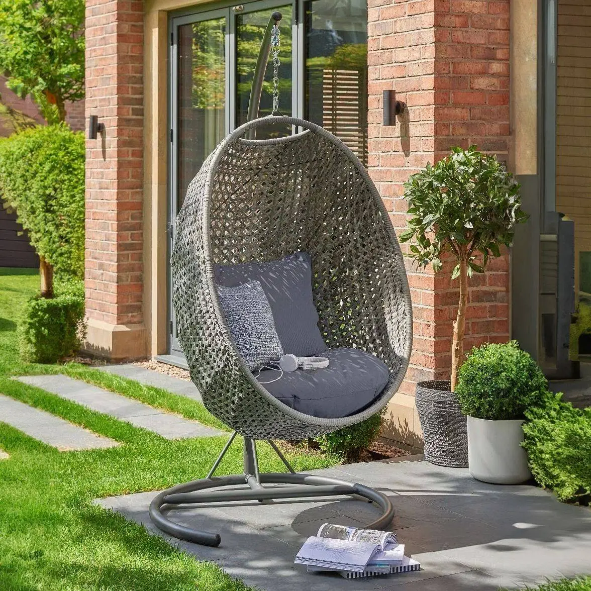 Goldcoast Single Swing Egg Shaped Seat - Grey 1 Goldcoast Single Swing Egg Shaped Seat - Grey