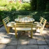 Swedish Redwood Circular Picnic Bench With Backrests