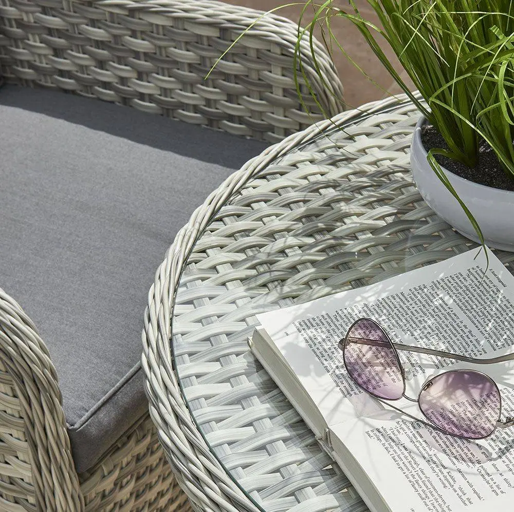Wroxham Rattan Effect Bistro Set - Grey 2 Wroxham Rattan Effect Bistro Set - Grey - Image 2