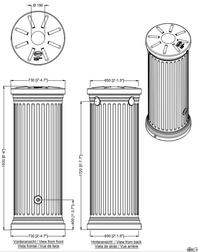 500L Column Water Tank In Sand Beige 4 500L Column Water Tank In Sand Beige - Image 4