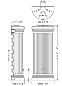 550L Column Wall Water Tank - Stone Grey -Gun Garden Shop 3 4555 and 6 550l column tank 2 png