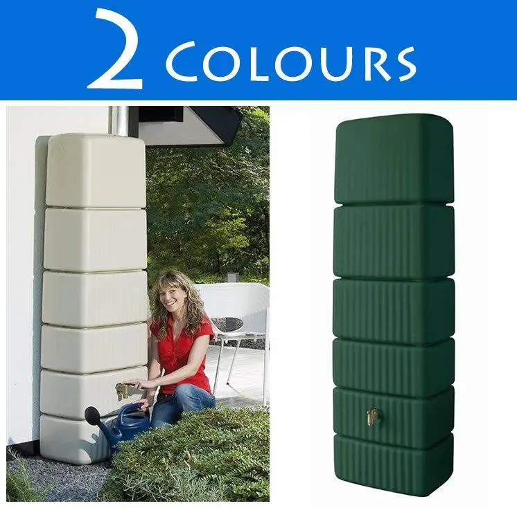 330L Slim Rainwater Wall Tank In Green 3 330L Slim Rainwater Wall Tank In Green - Image 3