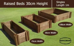 30cm High Single Raised Beds - Blackdown Range - 50cm Wide