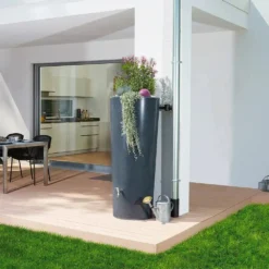 350L Gabbro Stone Effect 2 IN 1 Water Tank - Lava Stone