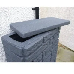 300L Maurano Stone Effect Water Butt - Charcoal -Gun Garden Shop 3p technik decorative maurano stone wall effect water butt tanks charcoal 2 jpg