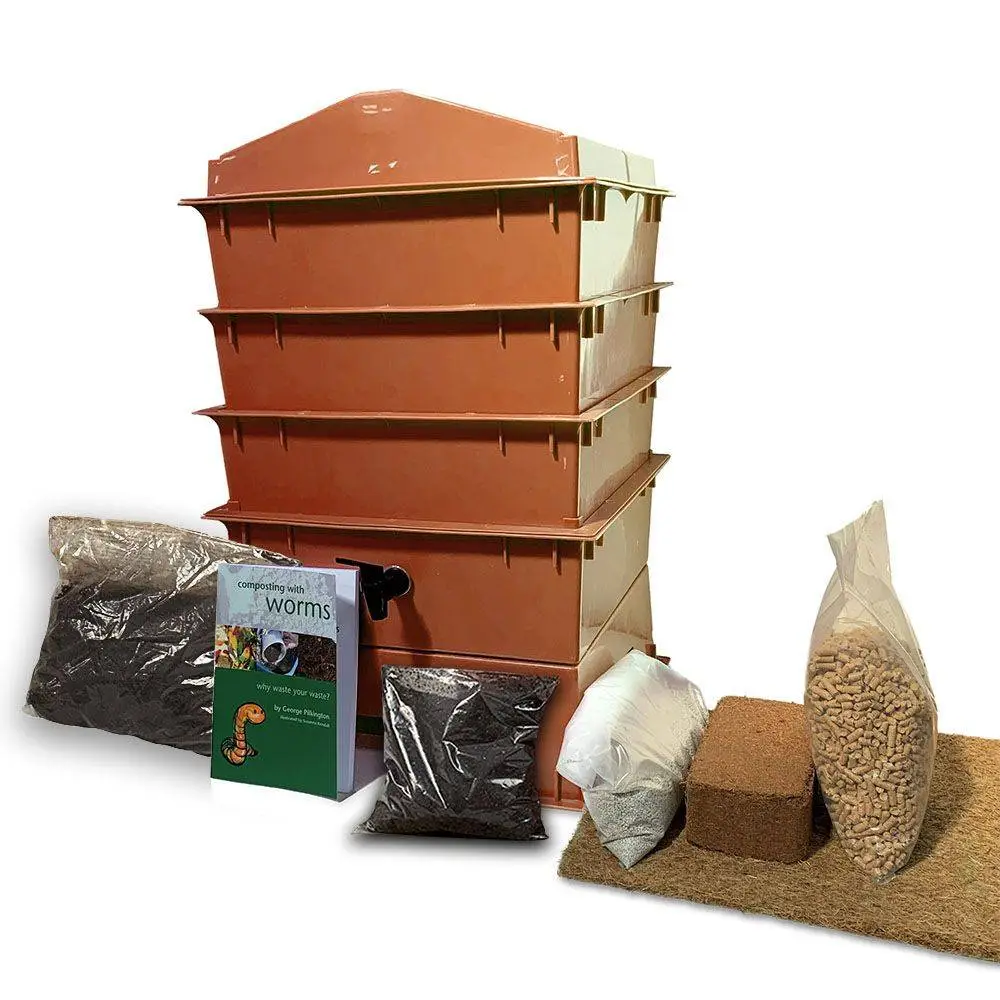 3 Tray Deluxe Tiger Wormery Terracotta 1 3 Tray Deluxe Tiger Wormery Terracotta