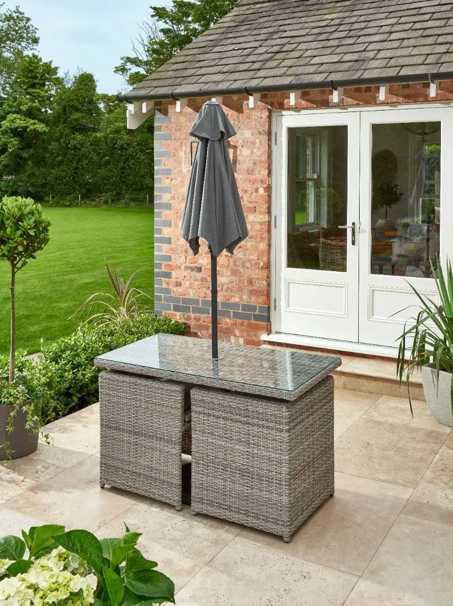 Wensum Bistro Table & Chair Set - Grey 2 Wensum Bistro Table & Chair Set - Grey - Image 2