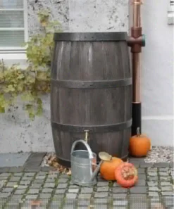 500L Burgundy Wood Effect Water Butt Barrel -Gun Garden Shop 500l burgundy wood effect water butt barrel 4 2 jpg