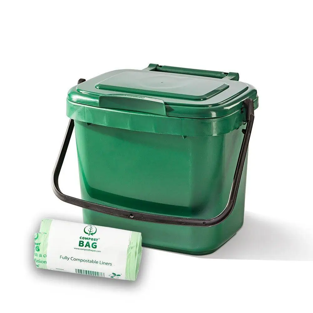 5 Litre Green Kitchen Caddy + 26 Pack Of Liners 1 5 Litre Green Kitchen Caddy + 26 Pack Of Liners