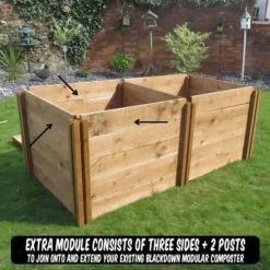 600 Litre Blackdown Range Single Standard Wooden Composter Extra Module