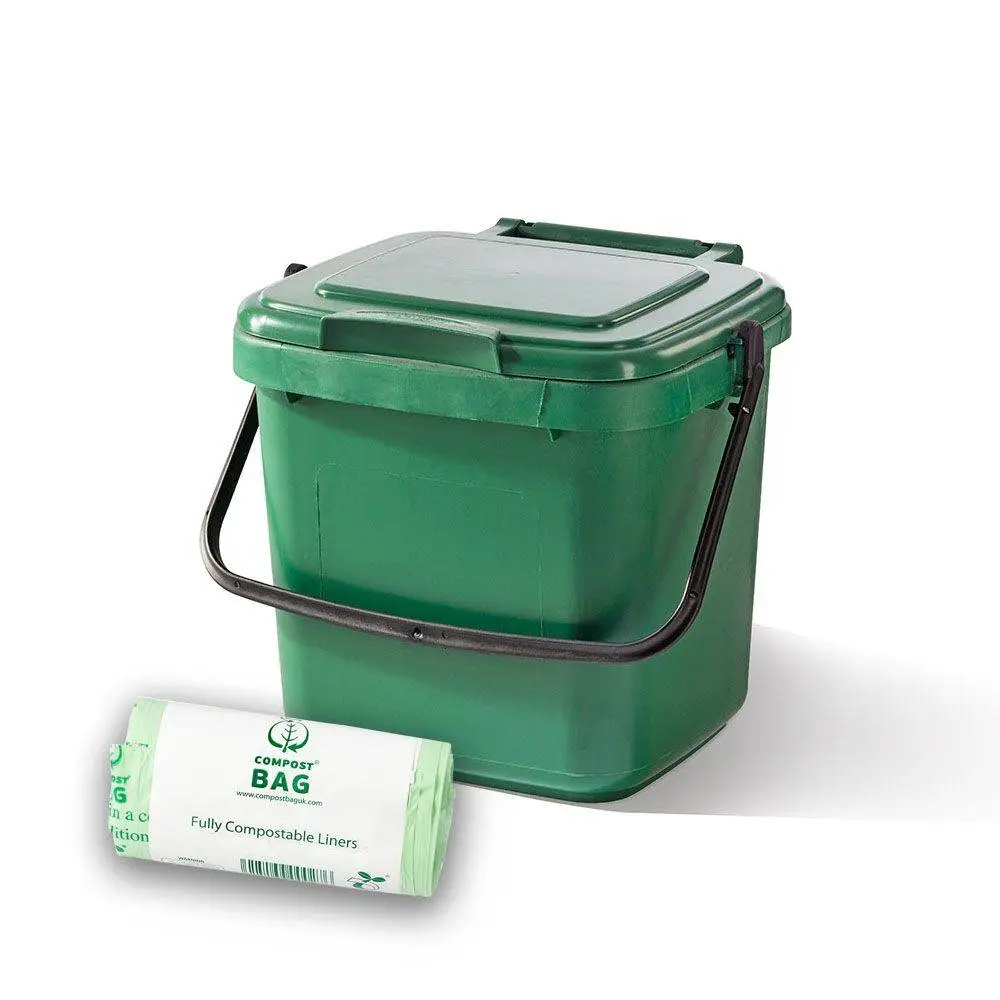 7ltr Green Kitchen Caddy + 26 Pack Of Liners 1 7ltr Green Kitchen Caddy + 26 Pack Of Liners