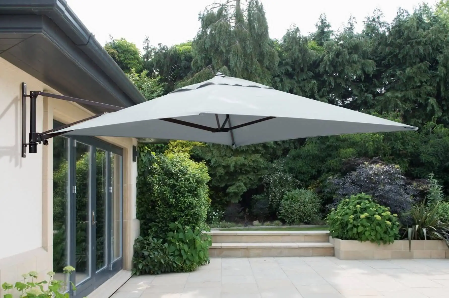 2 X 2m Wall Mounted Cantilever Parasol Grey - Cover Included 2 2 X 2m Wall Mounted Cantilever Parasol Grey - Cover Included - Image 2