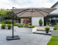 3 X 3m Royce Executive Cantilever Parasol - Taupe -Gun Garden Shop 87420 1 jpg