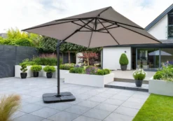 3 X 3m Royce Executive Cantilever Parasol - Taupe -Gun Garden Shop 87420 2 jpg