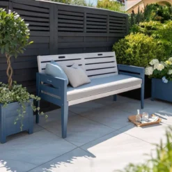 Florenity Galaxy 3 Seater Bench - Grey/Blue