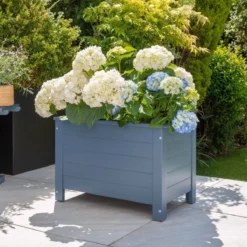 Florenity Grigio Rectangular Planter - Grey