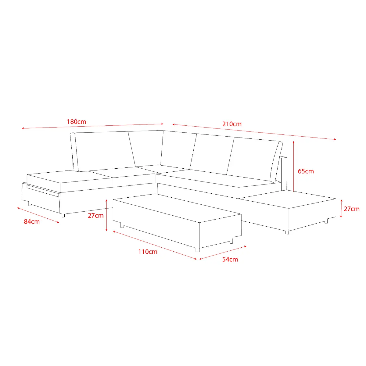 4 Seater Grey Bahama Corner Lounge Set 5 4 Seater Grey Bahama Corner Lounge Set - Image 5