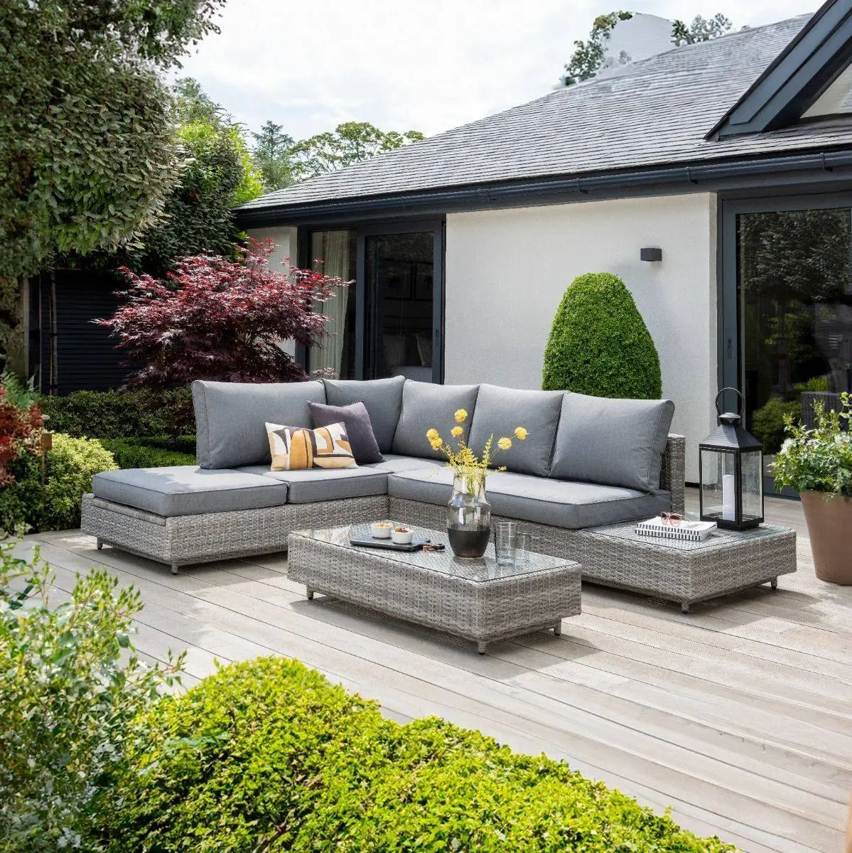 4 Seater Grey Bahama Corner Lounge Set 1 4 Seater Grey Bahama Corner Lounge Set