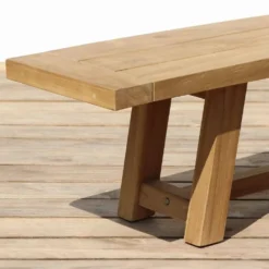 Reclaimed Teak Bali Outdoor Dining Table With 2 Backless Benches -Gun Garden Shop bali bench detail 1 jpg