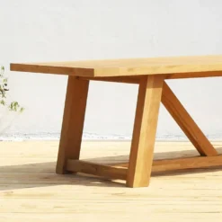 Reclaimed Teak Bali Outdoor Dining Table With 2 Backless Benches -Gun Garden Shop bali table 3 2 jpg