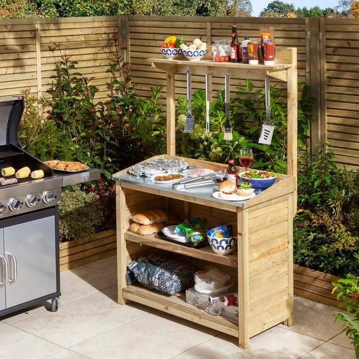 Wooden Barbecue Servery 1 Wooden Barbecue Servery