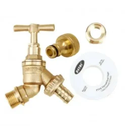 1/2" Brass Tap Kit With 3/4" BSP Adapter