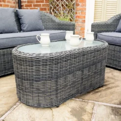 4 Seater Rowlinson Bunbury Sofa Set Grey Weave -Gun Garden Shop bungwset bunburysofasetgrey 04 jpg
