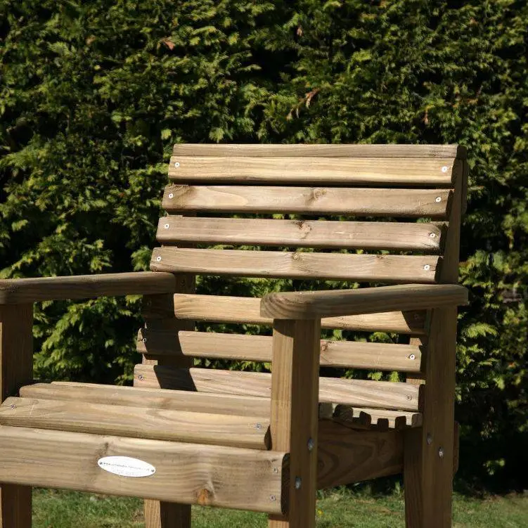 2.4m 6 Seater Douglas Fir Woodland Table With 6 Woodland Armchairs 4 2.4m 6 Seater Douglas Fir Woodland Table With 6 Woodland Armchairs - Image 4