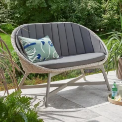 Chedworth Curved Bench - Grey