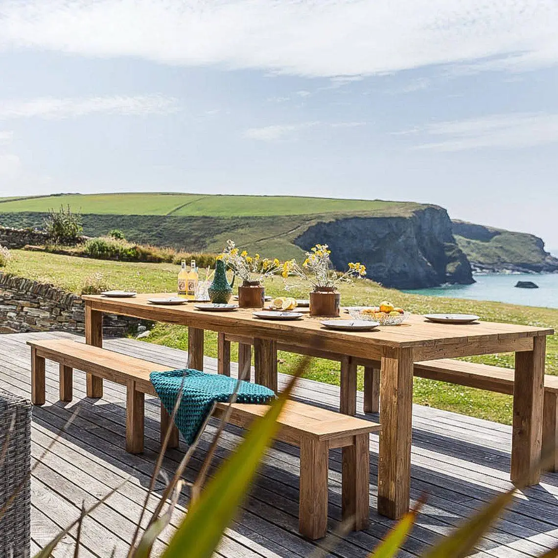 3m 10 Seater Reclaimed Teak Outdoor Open Slatted Table With 2 Backless Benches 1 3m 10 Seater Reclaimed Teak Outdoor Open Slatted Table With 2 Backless Benches