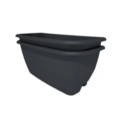 Rainwater Terrace 2 Pack Planter Kit - Black (2 Planters & 2 Capillary Mats)
