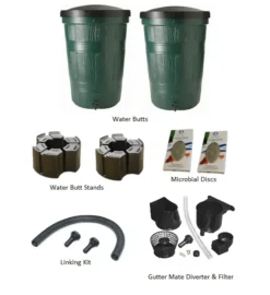 200L Garden Lake Water Butt Twin Pack Kit With Stand, Diverter & Linking Kit 11 200L Garden Lake Water Butt Twin Pack Kit With Stand, Diverter & Linking Kit -Gun Garden Shop garden lake twin png