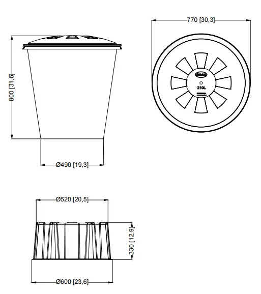 210L Round Water Butt With Stand 7 210L Round Water Butt With Stand - Image 7