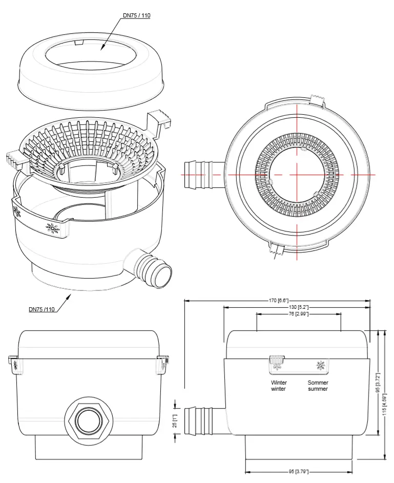 Graf Downpipe Filter With Sieve - Grey 4 Graf Downpipe Filter With Sieve - Grey - Image 4