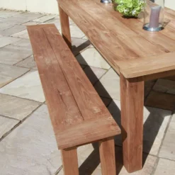 Reclaimed Teak Outdoor Open Slatted Backless Bench