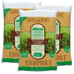 Living Green Pack Of 3 X 40L Worm Compost 100% Organic Vermicompost Bag