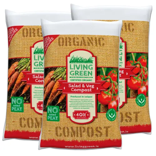Pack Of 3 X Living Green 40L Organic Salad & Vegetable Compost 1 Pack Of 3 X Living Green 40L Organic Salad & Vegetable Compost