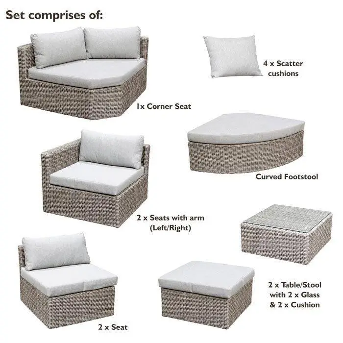 8 Seater Marbella Multifunction Rattan Seating Set 9 8 Seater Marbella Multifunction Rattan Seating Set - Image 9