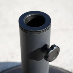 Rowlinson 6ft Hardwood Picnic Table With Grey Parasol & Base -Gun Garden Shop pbase15r round parasol base 15kg black 02 1 jpg