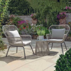 Norfolk Leisure Elland Bistro Set - Grey/Beige