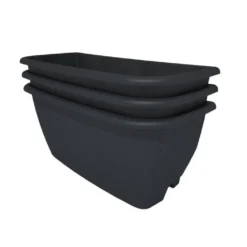 Rainwater Terrace 3 Pack Planter Kit - Black (3 Planters & 3 Capillary Mats)