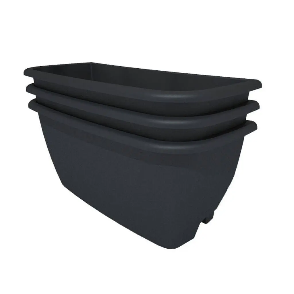 Rainwater Terrace 3 Pack Planter Kit - Black (3 Planters & 3 Capillary Mats) 1 Rainwater Terrace 3 Pack Planter Kit - Black (3 Planters & 3 Capillary Mats)
